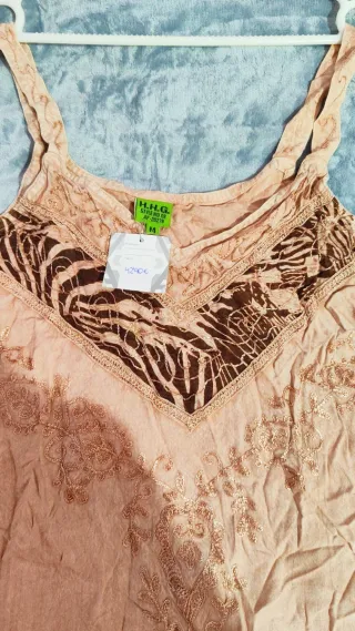 Vestido hippie beige y marrón talla única nuevo