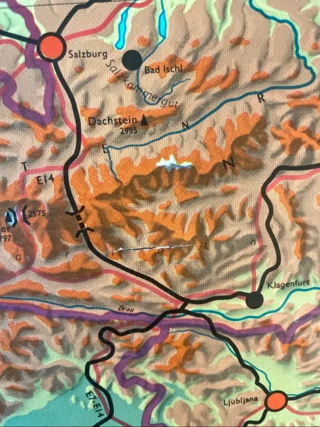 Mapa escolar antiguo Italia