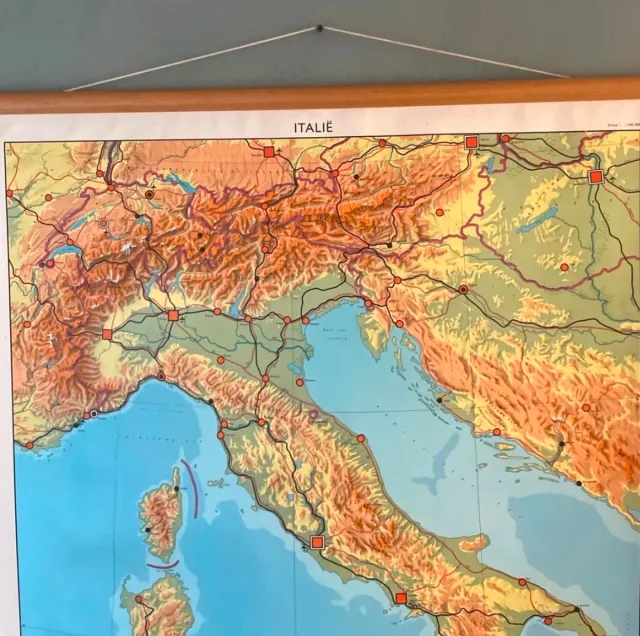 Mapa escolar antiguo Italia