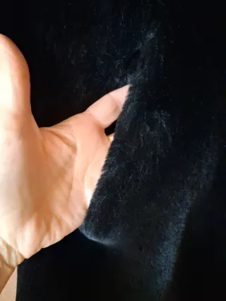 Chaquetón Pelo Suave Negro Talla 44