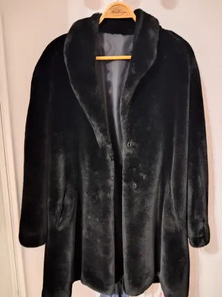 Chaquetón Pelo Suave Negro Talla 44