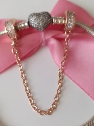 Cadena Seguridad Plata S925 Corazón Circonitas