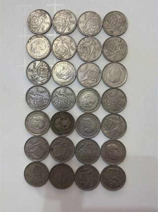 Moneda 5 Pesetas Franco 1957, estrellas 58,59,72,