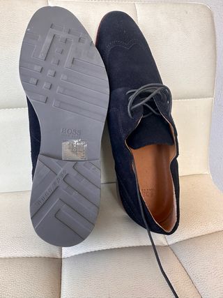 Scarpe Hugo Boss Blu Scamosciate Derby