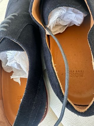 Scarpe Hugo Boss Blu Scamosciate Derby