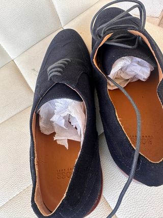 Scarpe Hugo Boss Blu Scamosciate Derby