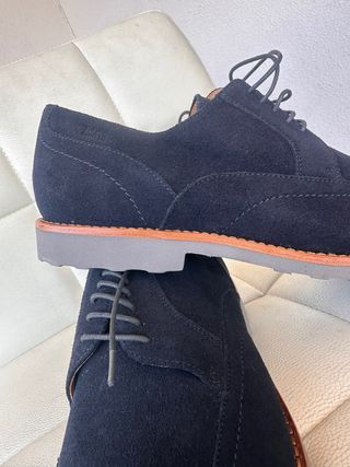 Scarpe Hugo Boss Blu Scamosciate Derby