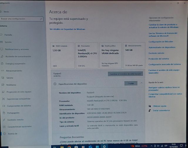 IBM ThinkCentre A52 8298 PC Escritorio