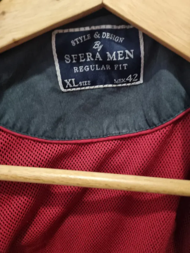 Cazadora Harrington Gris y Roja