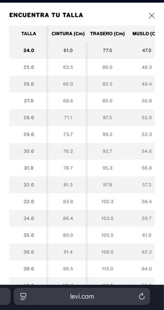 Pantalón Levis Beige Talla 31. Largo 34 hombre