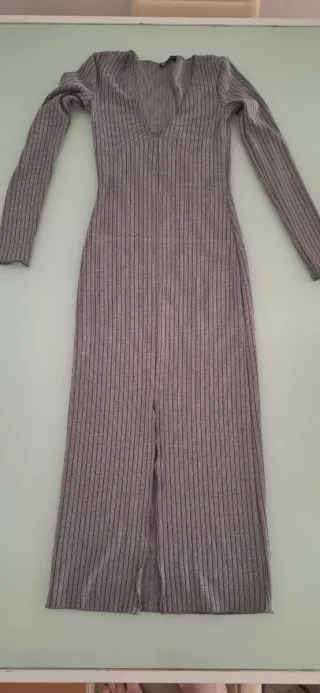 Vestido Largo Gris Zara