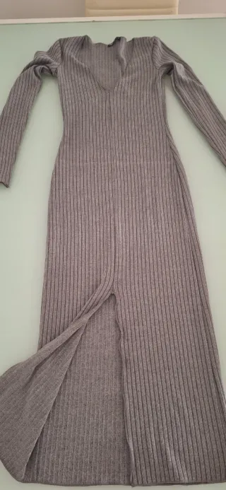 Vestido Largo Gris Zara