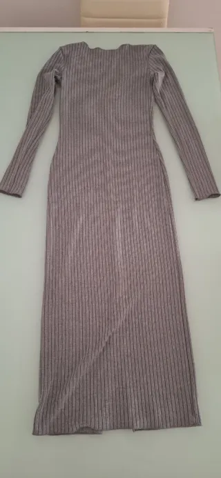 Vestido Largo Gris Zara