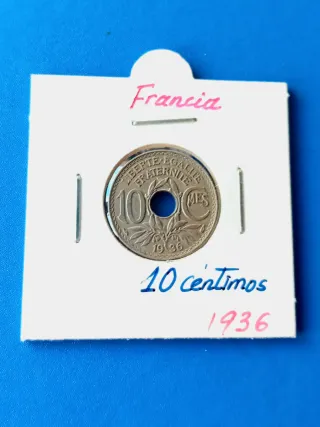 Moneda Francia 10 Céntimos 1936