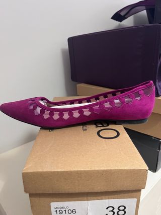 Bailarinas Piel Buganvilla Talla 38