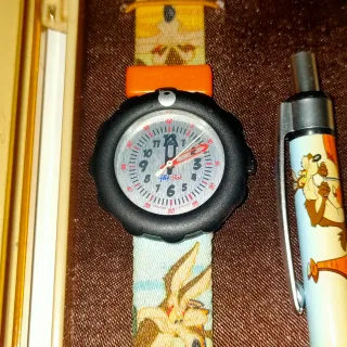 Estuche de Reloj suizo Flik Flak y bolígrafo Nuevo