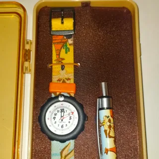 Estuche de Reloj suizo Flik Flak y bolígrafo Nuevo