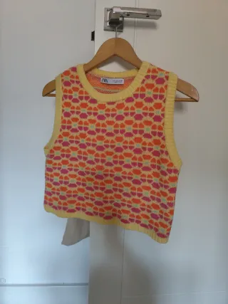 Chaleco Zara Estampado Multicolor Talla S