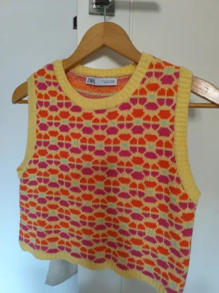 Chaleco Zara Estampado Multicolor Talla S
