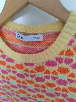 Chaleco Zara Estampado Multicolor Talla S