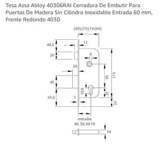 Cerradura Tesa 2000 para puertas de madera.