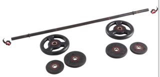 PESAS KIT 20KG BARRA LARGA DISCOS CAUCHO