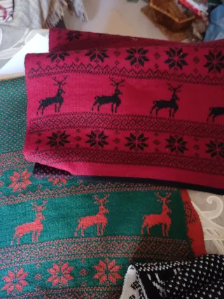 Bufandas Navideñas Reversibles Punto