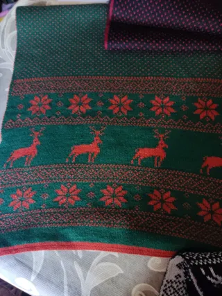 Bufandas Navideñas Reversibles Punto