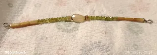 Bracciale pietre naturali beige, rosa e verdi