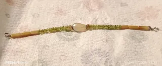 Bracciale pietre naturali beige, rosa e verdi