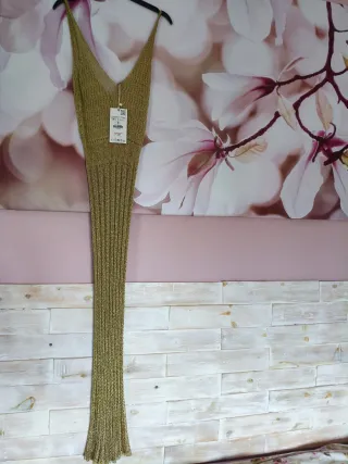 Vestido Zara Noche Dorado