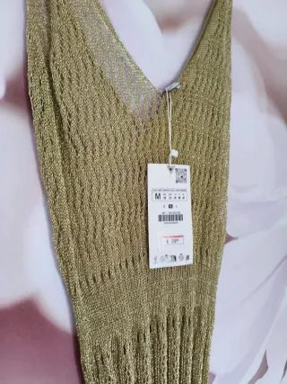 Vestido Zara Noche Dorado