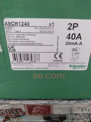Diferencial Rearmable Schneider 2x40A 30mA