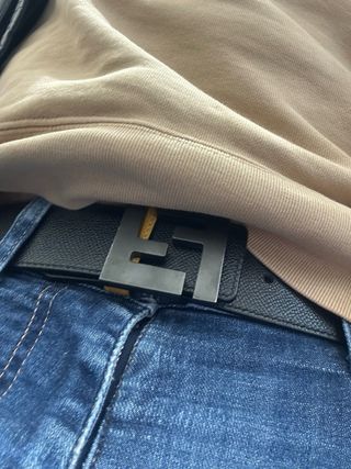 Cintura Fendi Pelle Nera e Gialla