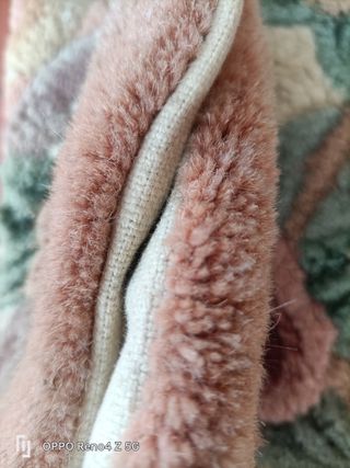 Alfombra de lana con flecos multicolor