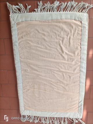 Alfombra de lana con flecos multicolor