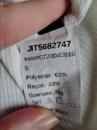 Top Shein blanco manga corta encaje