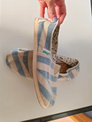Alpargatas Paez Rayas Azul y Blanco
