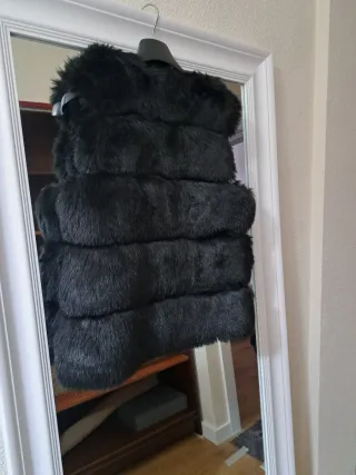 Chaleco pelo negro talla única