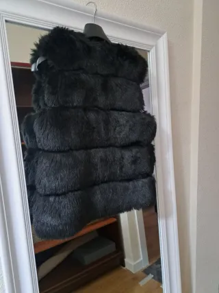 Chaleco pelo negro talla única