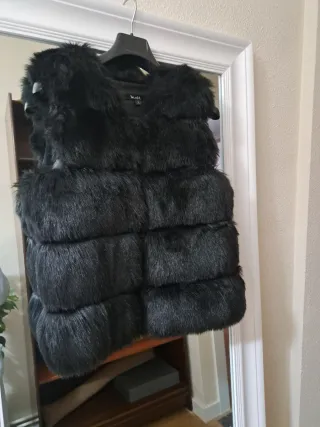 Chaleco pelo negro talla única