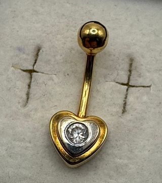Piercing Corazón Oro 18k con Circonita