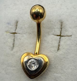 Piercing Corazón Oro 18k con Circonita