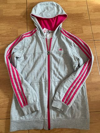 Chaqueta Adidas gris y rosa