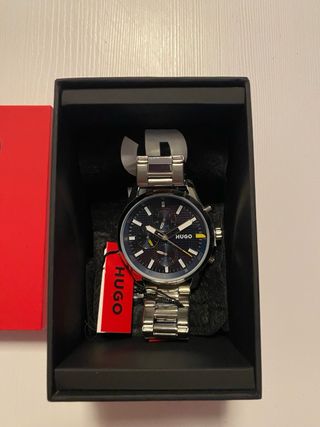 Reloj Hugo Boss Cronógrafo Negro y Plateado