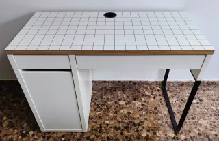 Escritorio blanco/antracita 105x50cm