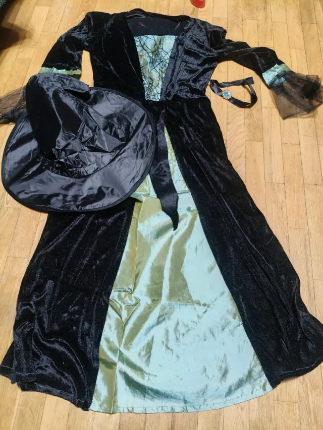 Disfraz Bruja Negro y Verde Talla Única