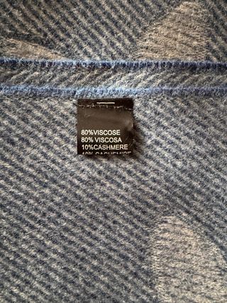 Sciarpa Pashmina Blu e Grigio con Fiori