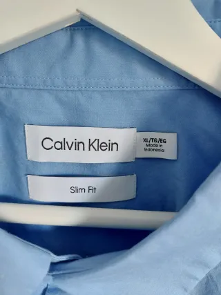 Camisa Calvin Klein Slim Fit Azul