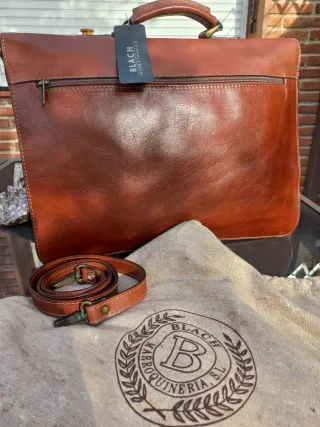 Maletín Piel Marrón Blach Marroquineria. Nuevo